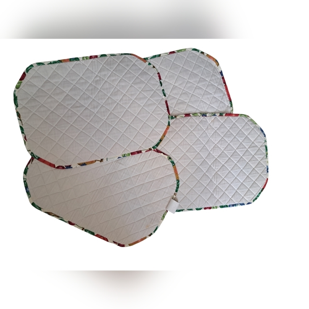 VTG KAY DEE RHAPSODY quilted fruit orchard placements napkins farmhouse USA - Picture 3 of 9